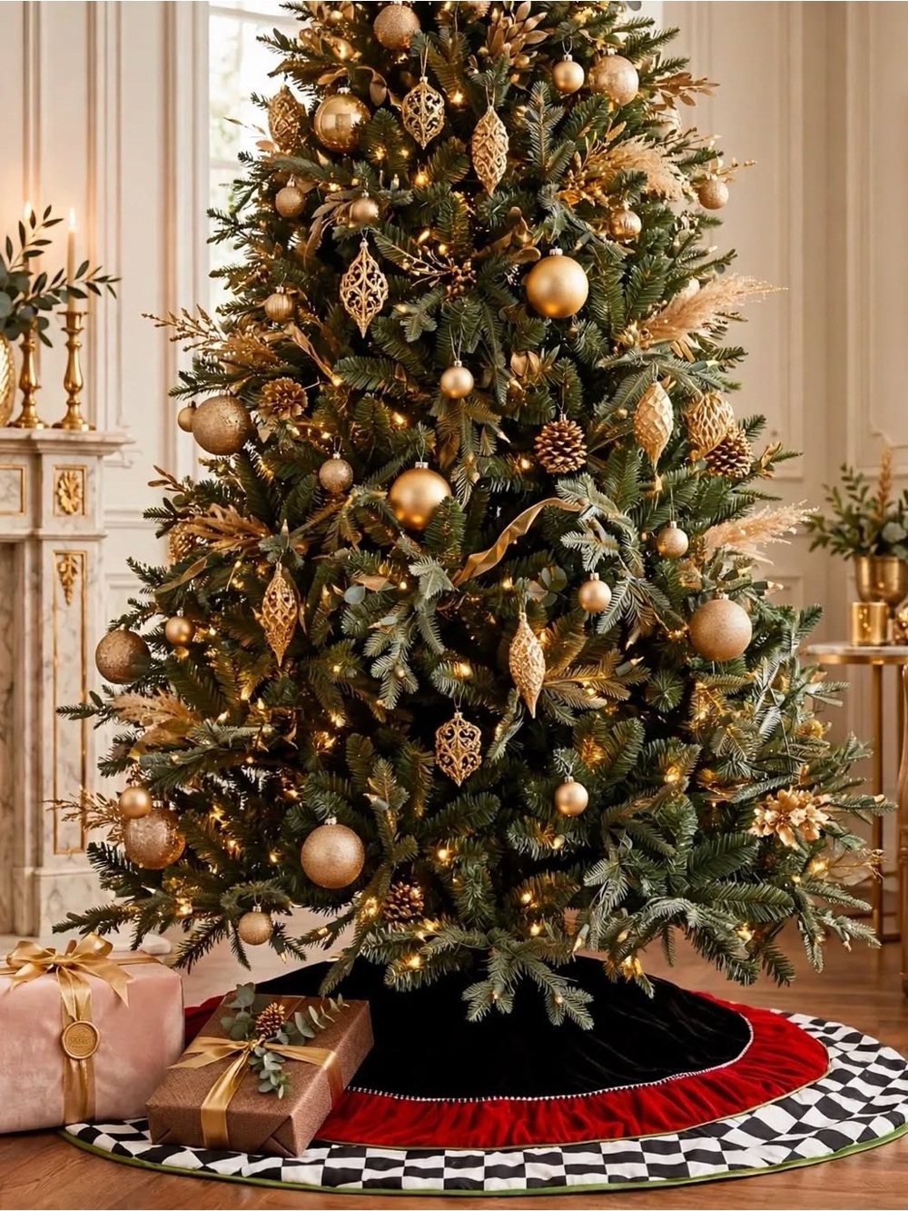Mackenzie Childs Christmas Tree skirt holiday luxury tree skirt